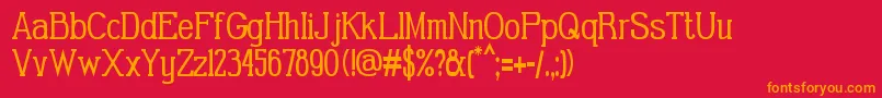 GabrielSerifCondensed Font – Orange Fonts on Red Background