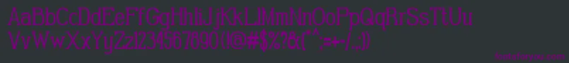 Fonte GabrielSerifCondensed – fontes roxas em um fundo preto