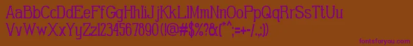 GabrielSerifCondensed Font – Purple Fonts on Brown Background