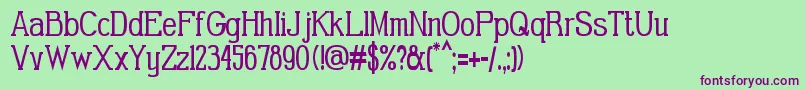 GabrielSerifCondensed Font – Purple Fonts on Green Background