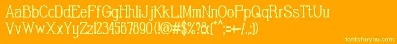 GabrielSerifCondensed Font – Yellow Fonts on Orange Background