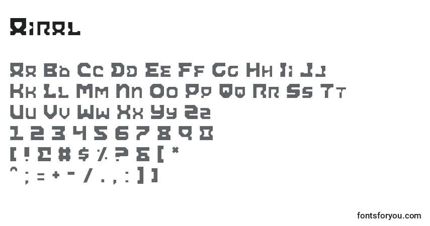 Шрифт Airal – алфавит, цифры, специальные символы