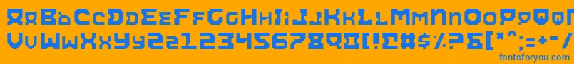 Airal Font – Blue Fonts on Orange Background