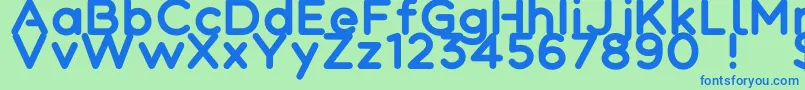 Colortube-Schriftart – Blaue Schriften auf grünem Hintergrund