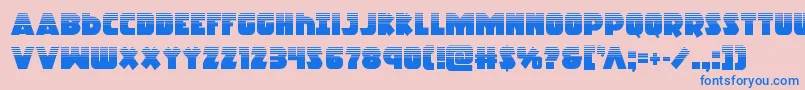 Racketsquadhalf-Schriftart – Blaue Schriften auf rosa Hintergrund