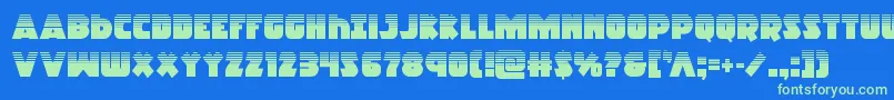 Racketsquadhalf Font – Green Fonts on Blue Background