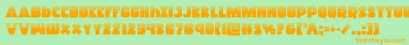 Racketsquadhalf-Schriftart – Orangefarbene Schriften auf grünem Hintergrund