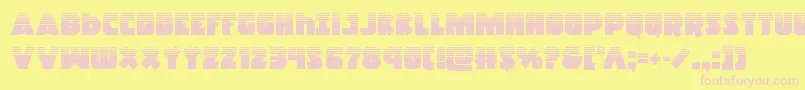 Fonte Racketsquadhalf – fontes rosa em um fundo amarelo