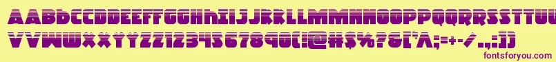 Racketsquadhalf-Schriftart – Violette Schriften auf gelbem Hintergrund