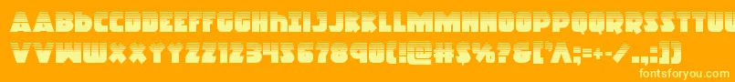 Racketsquadhalf Font – Yellow Fonts on Orange Background