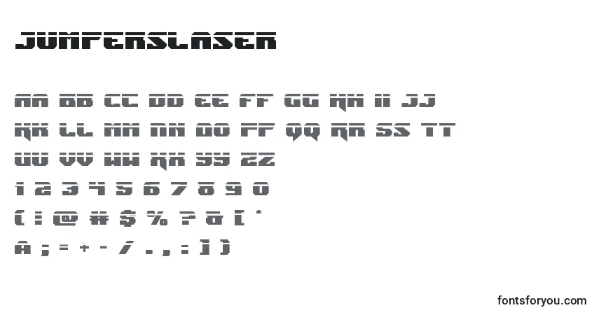 A fonte Jumperslaser – alfabeto, números, caracteres especiais