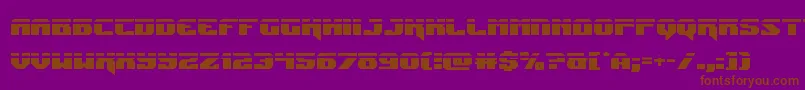 Jumperslaser-Schriftart – Braune Schriften auf violettem Hintergrund