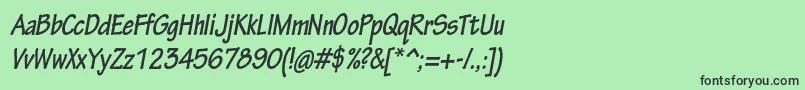 TektonproBoldcondobl Font – Black Fonts on Green Background
