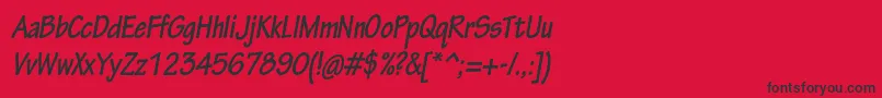 TektonproBoldcondobl-Schriftart – Schwarze Schriften auf rotem Hintergrund