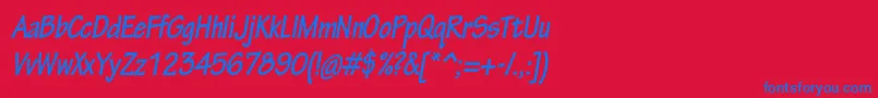 TektonproBoldcondobl Font – Blue Fonts on Red Background