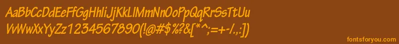 Weitere Informationen zur TektonproBoldcondobl-Schriftart TektonproBoldcondobl-Schriftart – Orangefarbene Schriften auf braunem Hintergrund