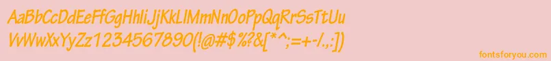 TektonproBoldcondobl Font – Orange Fonts on Pink Background