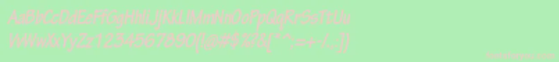 TektonproBoldcondobl Font – Pink Fonts on Green Background
