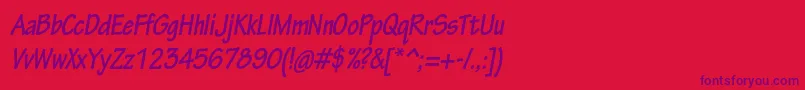 TektonproBoldcondobl Font – Purple Fonts on Red Background