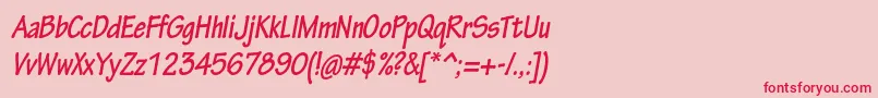 TektonproBoldcondobl Font – Red Fonts on Pink Background
