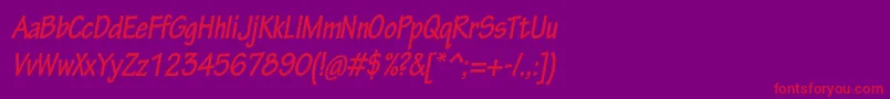 TektonproBoldcondobl Font – Red Fonts on Purple Background