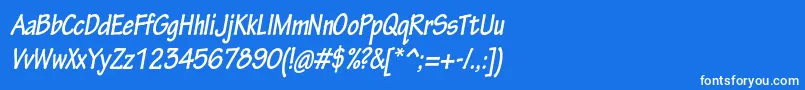 フォントTektonproBoldcondobl – 青い背景に白い文字