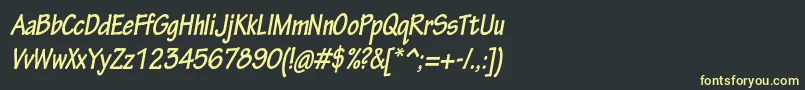 TektonproBoldcondobl Font – Yellow Fonts on Black Background