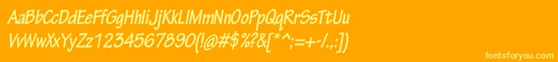 TektonproBoldcondobl Font – Yellow Fonts on Orange Background