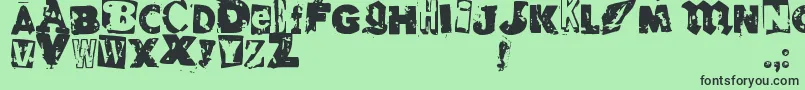 RvdGlued Font – Black Fonts on Green Background