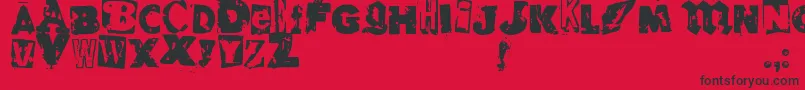 RvdGlued Font – Black Fonts on Red Background