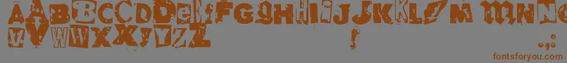 RvdGlued Font – Brown Fonts on Gray Background