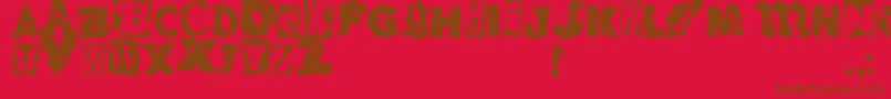 RvdGlued Font – Brown Fonts on Red Background