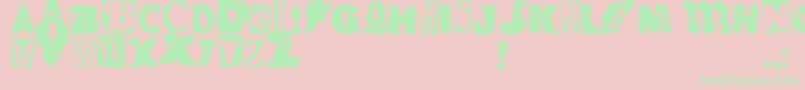 RvdGlued Font – Green Fonts on Pink Background
