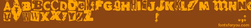 RvdGlued Font – Orange Fonts on Brown Background