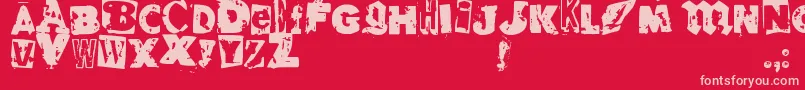 RvdGlued Font – Pink Fonts on Red Background