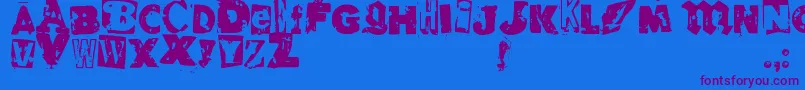RvdGlued Font – Purple Fonts on Blue Background