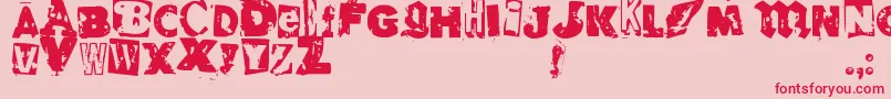 RvdGlued Font – Red Fonts on Pink Background