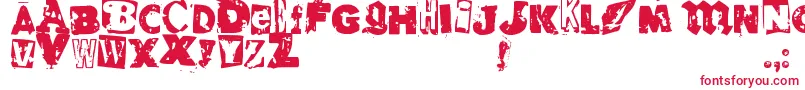 RvdGlued Font – Red Fonts on White Background