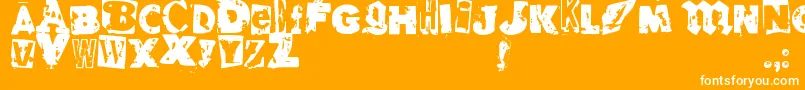 RvdGlued-fontti – valkoiset fontit oranssilla taustalla