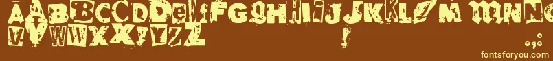 RvdGlued Font – Yellow Fonts on Brown Background