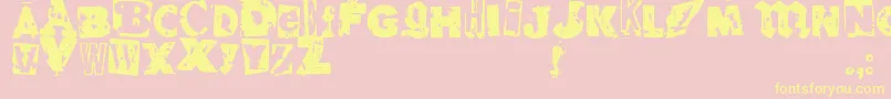 RvdGlued Font – Yellow Fonts on Pink Background