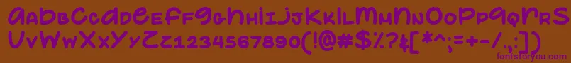 Шрифт ElephantEarsDemo – фиолетовые шрифты на коричневом фоне