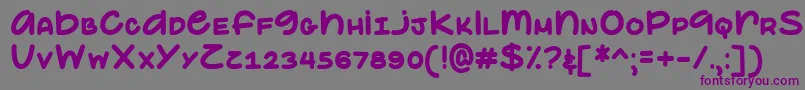Шрифт ElephantEarsDemo – фиолетовые шрифты на сером фоне