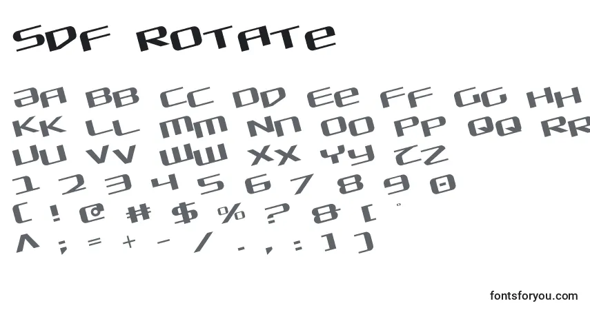 Шрифт Sdf Rotate – алфавит, цифры, специальные символы
