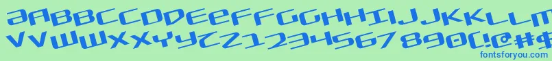 フォントSdf Rotate – 青い文字は緑の背景です。