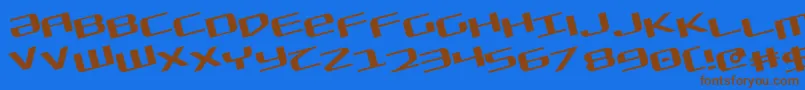 Sdf Rotate Font – Brown Fonts on Blue Background