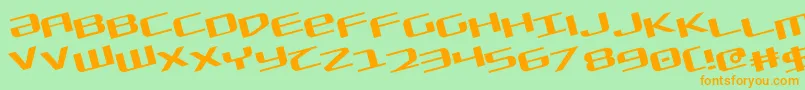 Sdf Rotate-Schriftart – Orangefarbene Schriften auf grünem Hintergrund