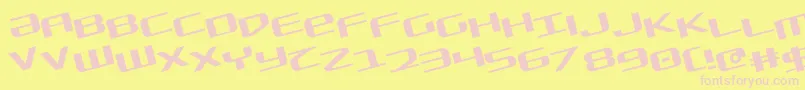 Sdf Rotate-Schriftart – Rosa Schriften auf gelbem Hintergrund