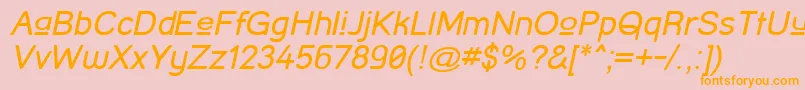 Fonte StreetCornerUpperOblique – fontes laranjas em um fundo rosa