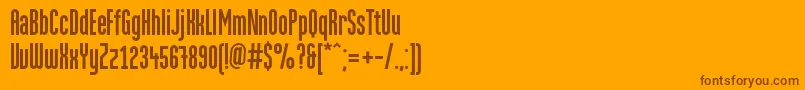 MartencyrGrotesque-fontti – ruskeat fontit oranssilla taustalla